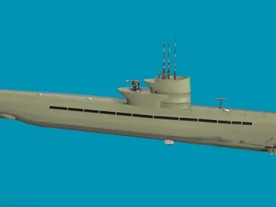 U Boat submarine Free 3D model