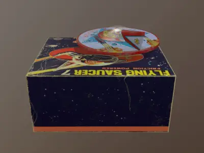 Retro UFO Toy Low-poly 3D model