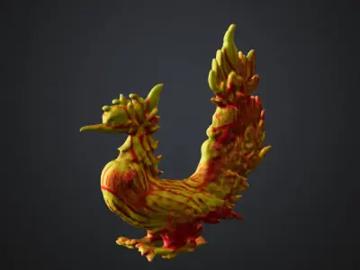 Phoenix elegance Low-poly 3D model