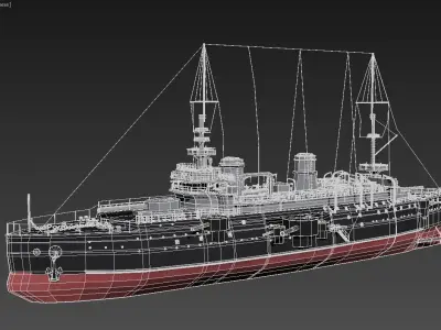 Bouvet Battleship 3D Model 3D model