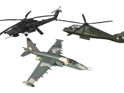 Military Vehicle Pack 07 Low-poly 3D model