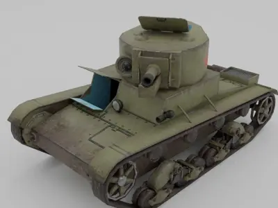 T-26-4 Light Infantry Tank Low-poly 3D model