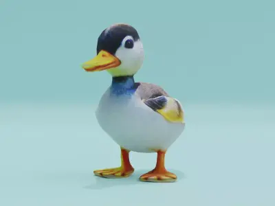 Baby Duck Cute Low-poly 3D model