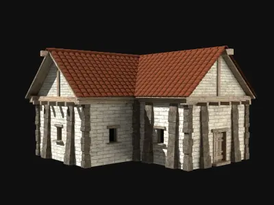 ANCIENT GREEK ROMAN STONE ROME HOUSE HUT BUILDING COLLECTION Low-poly 3D model