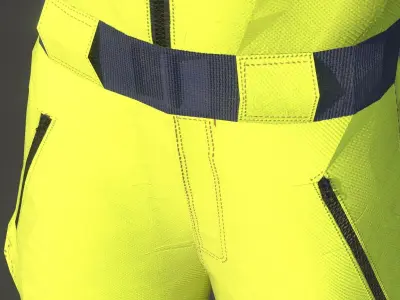 High Vis Safety Workwear Yellow Low-poly 3D model