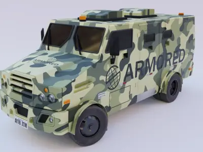 Armored Car Low-poly 3D model