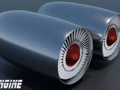 JET ENGINE - 3D MODEL Low-poly 3D model