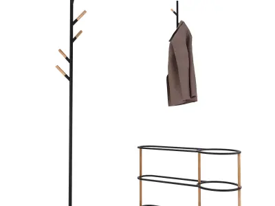 hanger two coat racks and coat stand Free 3D model