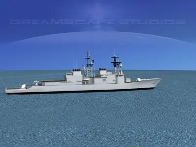 Spruance Class DD966 USS Hewitt 3D model