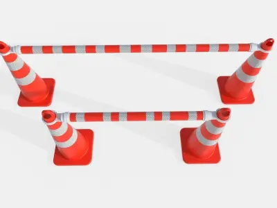 Road Cone M4 - with STL Low-poly 3D model