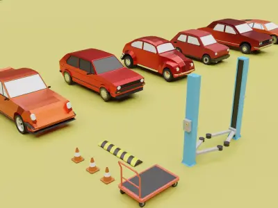 Low Poly Car Pack Free low-poly 3D model