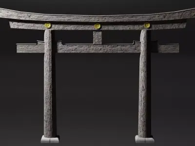 Torii Gateway Low-poly 3D model
