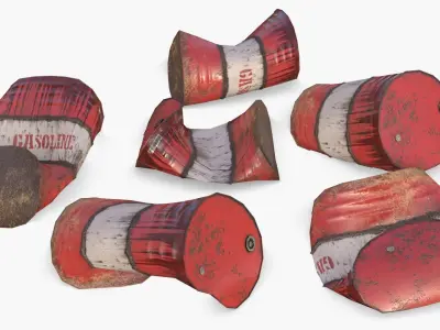 Barrels Asset 02 Low-poly 3D model