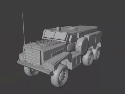 US COUGAR 6x6 MRAP Vehicle Free 3D model
