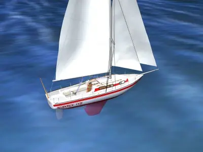 30 Foot Sailboat V04 3D model