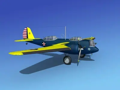 Martin B-10 V01 3D model