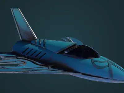 Rusty Space Plane Low-poly 3D model