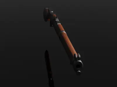 Lee Enfiled Bolt Action Rifle Low-poly 3D model