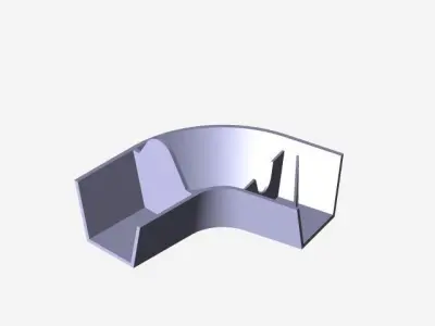 Gutter curved piece of metal Free 3D model