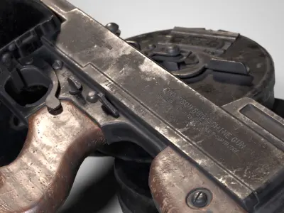 Thompson M1928 Low-poly 3D model