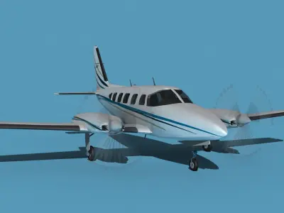 Piper PA-31-350 Navajo Chieftain V09 3D model