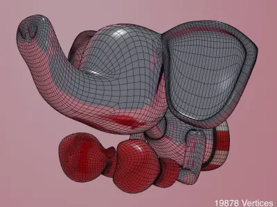 Republican Elephant Boxer Statue  Low-poly 3D model