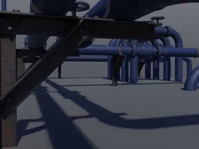 Modular Pipe Set Free low-poly 3D model