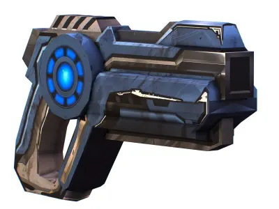 LowPoly Sci-Fi Cartoon Pistol Gun Low-poly 3D model