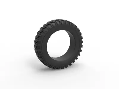 Military tire 11 Scale 1 to 25 3D print model