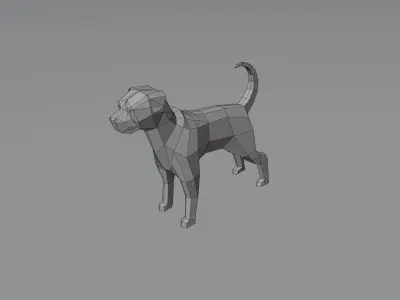 Low poly rottweiler golden dog Free low-poly 3D model