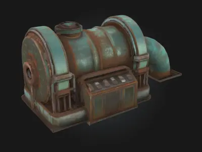 Rustic Turbine Engine  Weathered Power with Industrial Flair 3D model