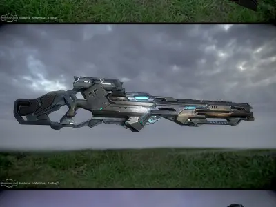 Scifi Rifle Low-poly 3D model