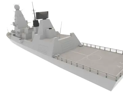 hms type 45 Low-poly 3D model