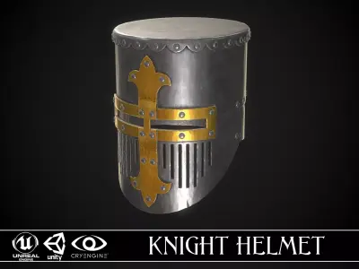 Knight Helmet 01 Low-poly 3D model
