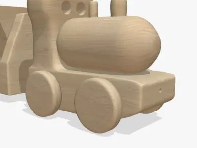 Wooden Toy Train 3D model