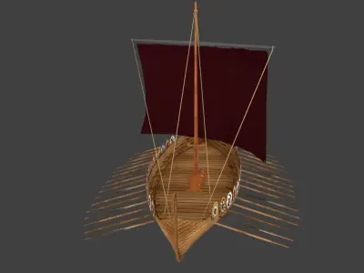 Viking Ship Low-poly 3D model