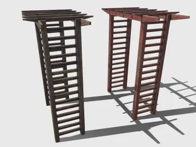 japanese tori gate Low-poly 3D model