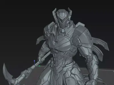  Varkesh Prime Executor Futuristic Cybernetic Warrior STL 3D print model