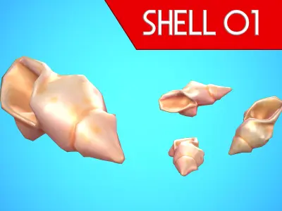 SHELL 01 CARTOON STYLIZED Low-poly 3D model