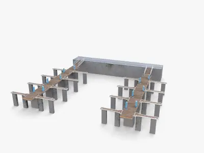 Pontoon dock V1 3D model