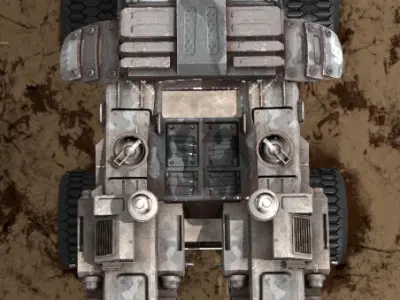 Space operation vehicle Military truck Low-poly 3D model