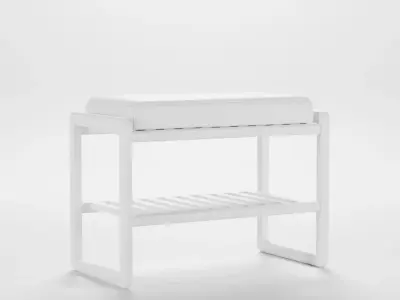 Grondin Coastal Style Solid Wood Shoe Bench Free 3D model