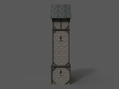 Medieval Belltower Low-poly 3D model
