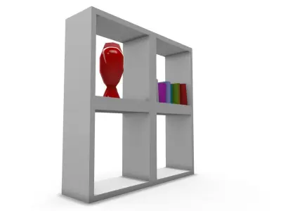 Decorated Shelve Small SHC Quick Office LM Low-poly 3D model