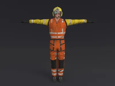 Pilot Rigged Low-poly 3D model