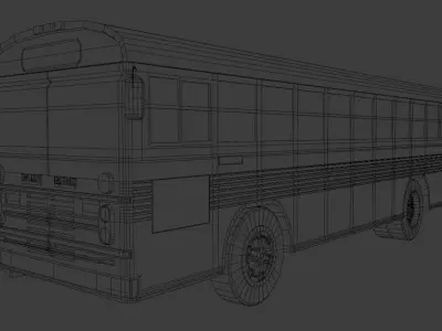 Bluebird bus Low-poly 3D model