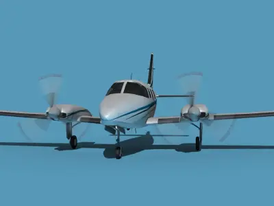 Piper PA-31-350 Navajo Chieftain V09 3D model