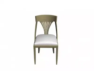 Char dining chair with seat and back 3D model
