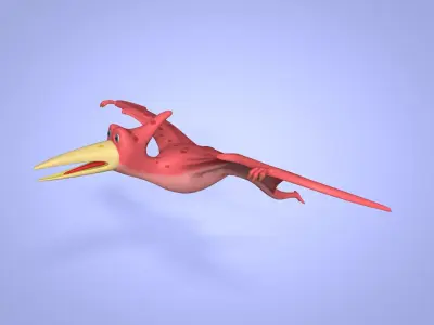 Cartoon Dinosaur -- Pteranodon Low-poly 3D model