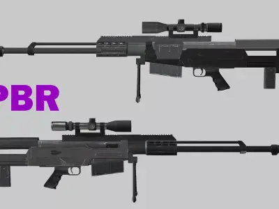 Sniper Denel NTW-20 Low-Poly 3D Model Low-poly 3D model